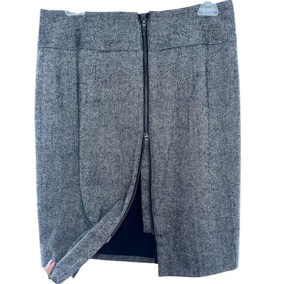 Banana Republic grey pencil skirt wool blend knee length pull-on corpcore SZ 8 - Picture 3 of 7